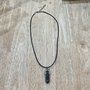 Black marble crystal necklace